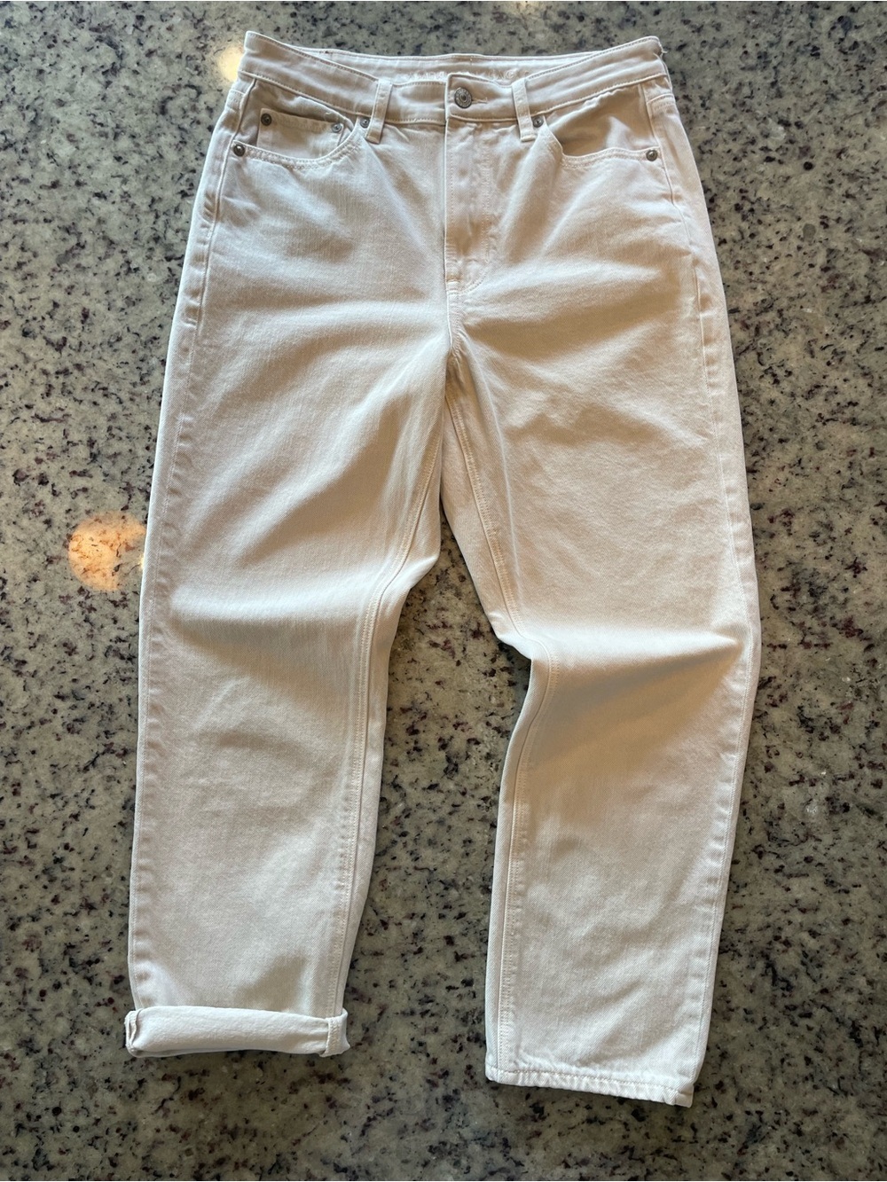 AE 100% cotton Cropped cream Denim Jeans 8